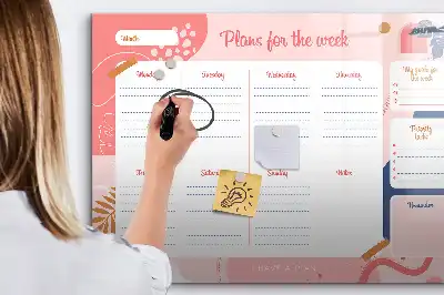 Planner semanal magnético quadro para escrever