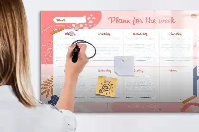 Planner semanal magnético quadro para escrever