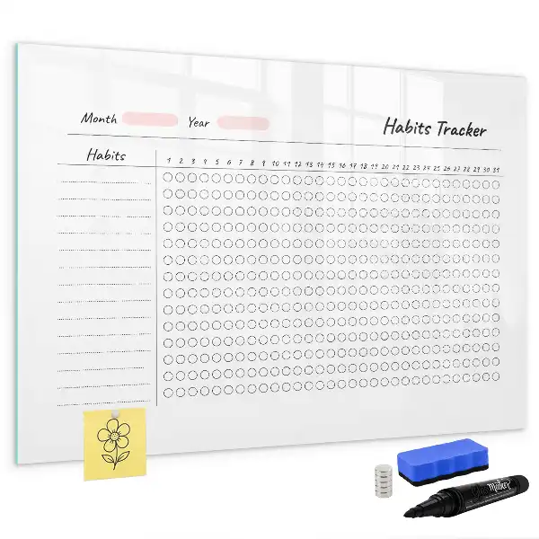 Rastreador de hábitos quadro magnético para escrever