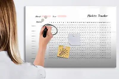 Rastreador de hábitos quadro magnético para escrever