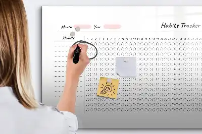 Rastreador de hábitos quadro magnético para escrever