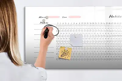Rastreador de hábitos quadro magnético para escrever