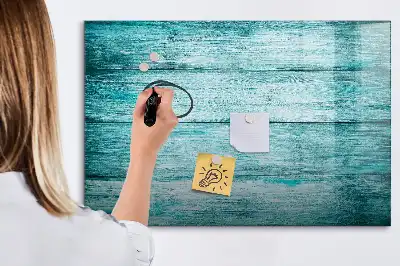 Quadro magnético para escrever em madeira azul antiga