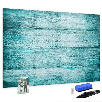 Quadro magnético para escrever em madeira azul antiga
