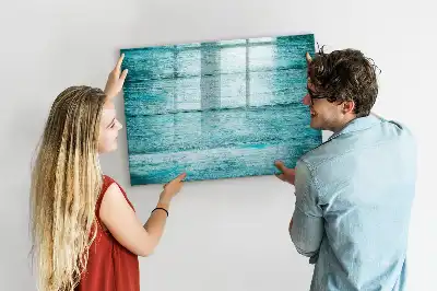 Quadro magnético para escrever em madeira azul antiga