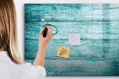 Quadro magnético para escrever em madeira azul antiga
