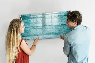Quadro magnético para escrever em madeira azul antiga