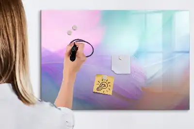 Quadro magnético para desenhar com estampas de penas coloridas