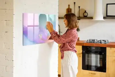 Quadro magnético para desenhar com estampas de penas coloridas