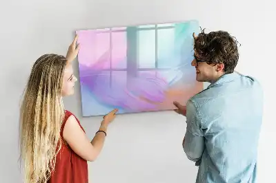 Quadro magnético para desenhar com estampas de penas coloridas