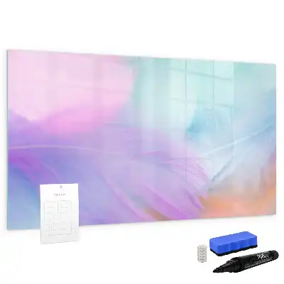 Quadro magnético para desenhar com estampas de penas coloridas