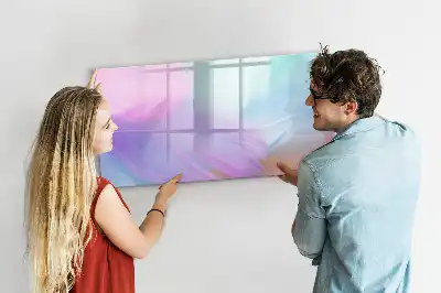Quadro magnético para desenhar com estampas de penas coloridas