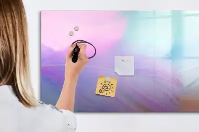 Quadro magnético para desenhar com estampas de penas coloridas
