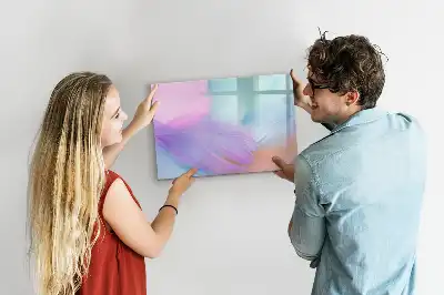 Quadro magnético para desenhar com estampas de penas coloridas