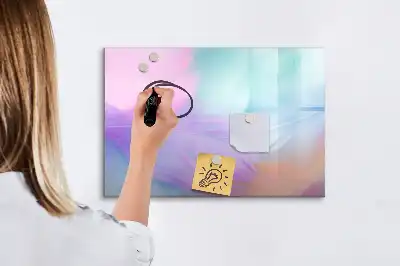 Quadro magnético para desenhar com estampas de penas coloridas