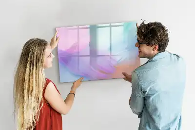 Quadro magnético para desenhar com estampas de penas coloridas