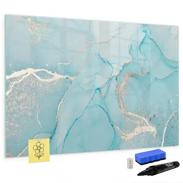 Quadro magnético para escrita com acabamento em mármore decorativo
