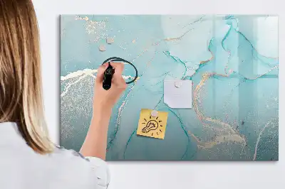 Quadro magnético para escrita com acabamento em mármore decorativo