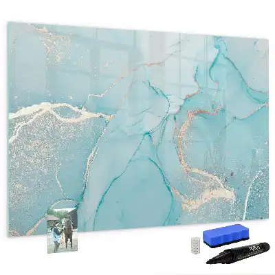 Quadro magnético para escrita com acabamento em mármore decorativo