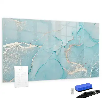 Quadro magnético para escrita com acabamento em mármore decorativo