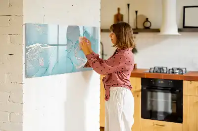 Quadro magnético para escrita com acabamento em mármore decorativo