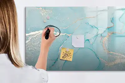 Quadro magnético para escrita com acabamento em mármore decorativo