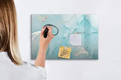 Quadro magnético para escrita com acabamento em mármore decorativo
