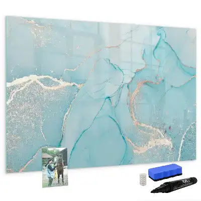 Quadro magnético para escrita com acabamento em mármore decorativo
