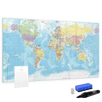 Mapa-múndi político quadro para desenhar magnético
