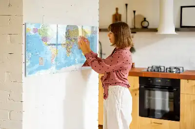 Mapa-múndi político quadro para desenhar magnético