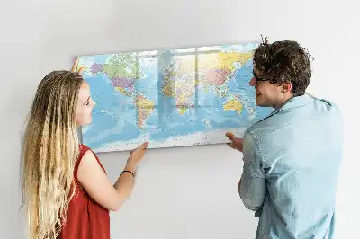 Mapa-múndi político quadro para desenhar magnético