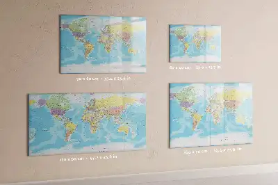 Mapa-múndi político quadro para desenhar magnético
