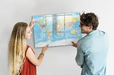 Mapa-múndi político quadro para desenhar magnético