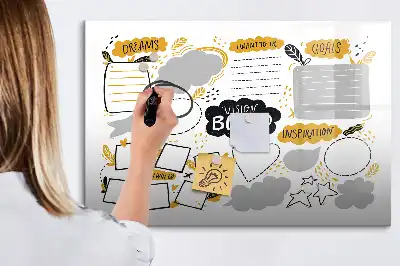 Quadro magnético para desenhar modelo objetivos de ano novo