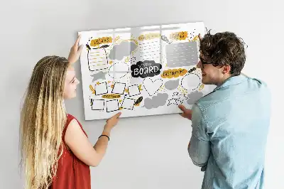 Quadro magnético para desenhar modelo objetivos de ano novo