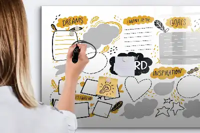 Quadro magnético para desenhar modelo objetivos de ano novo