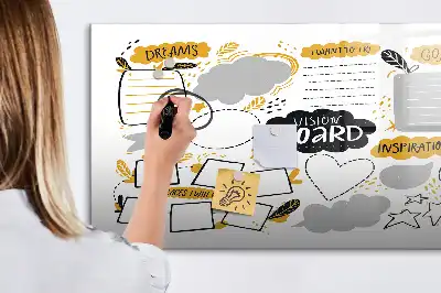 Quadro magnético para desenhar modelo objetivos de ano novo