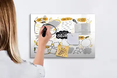 Quadro magnético para desenhar modelo objetivos de ano novo