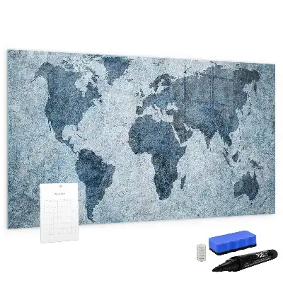 Quadro magnético para desenhar com estampa de mapa-múndi