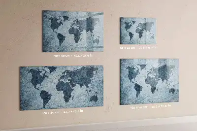 Quadro magnético para desenhar com estampa de mapa-múndi