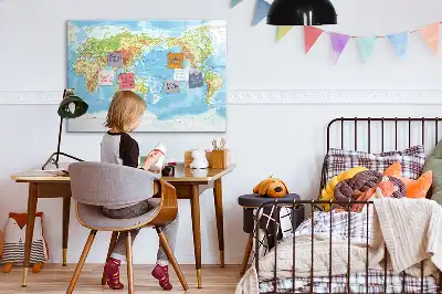 Mapa-múndi físico quadro magnético para escrever