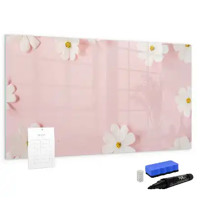 Quadro magnético para escrita estampa de margaridas