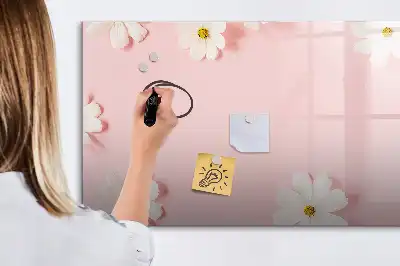 Quadro magnético para escrita estampa de margaridas