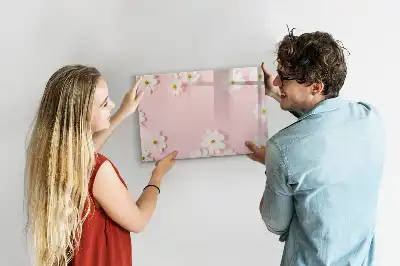 Quadro magnético para escrita estampa de margaridas