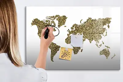 Quadro magnético para desenhar mapa-múndi