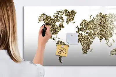 Quadro magnético para desenhar mapa-múndi