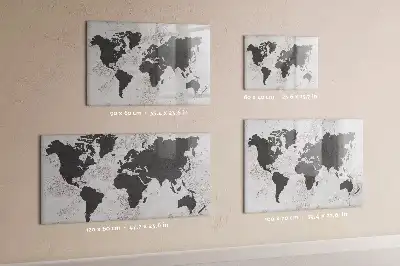 Mapa-múndi em concreto quadro magnético para escrever