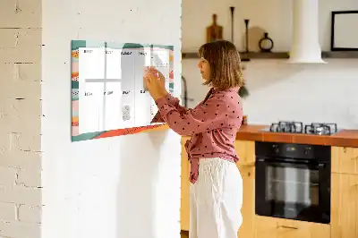 Quadro magnético para desenho planner semanal retrô