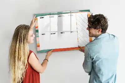Quadro magnético para desenho planner semanal retrô