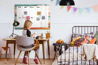 Quadro magnético para desenho planner semanal retrô